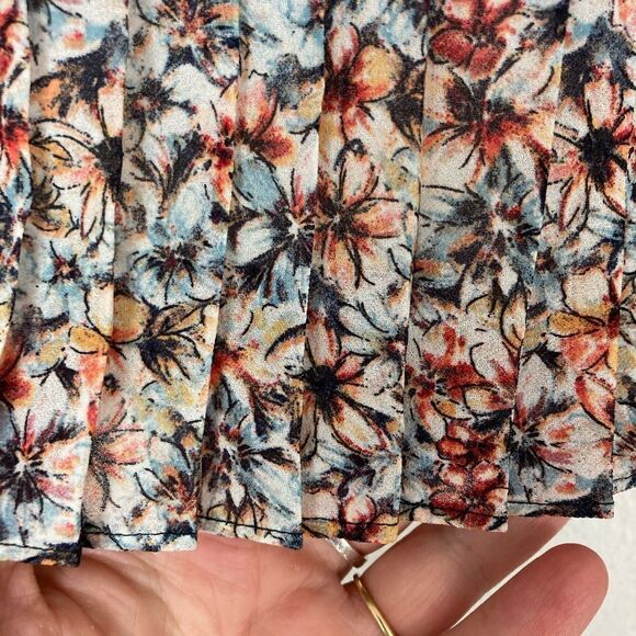 Loft pleated floral chiffon skirt w/ elastic waist lined ❤️ - Picture 4 of 7